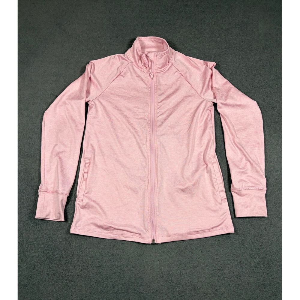 Ideology Full Zip Jacket Womens Medium Pink Heathered Activewear